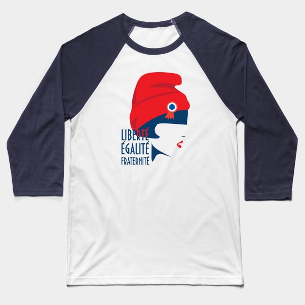 Liberty Equality Fraternity Baseball T-Shirt by tatadonets